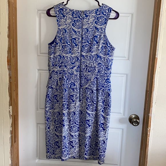 Antonio Melani Blue and White Crochet Lined Dress - Picture 5 of 8
